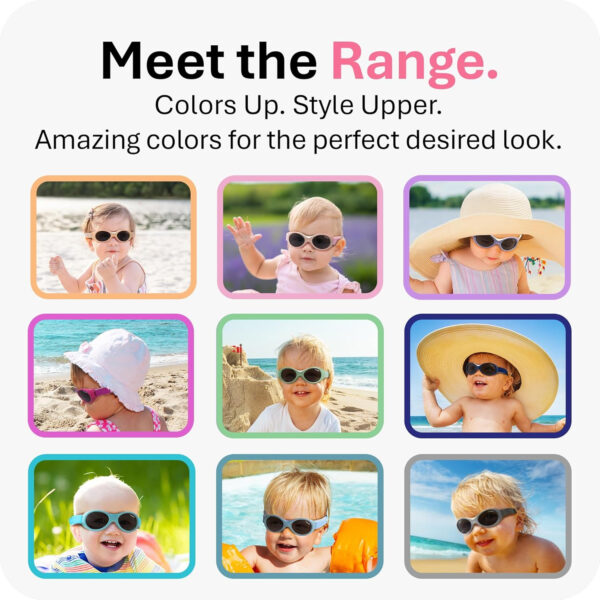 Mausito BABY sunglasses 0-24 months | Flexible BPA-Free infant sunglasses with adjustable strap | 100% UV Protection Sunnies