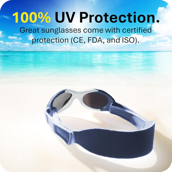 Mausito BABY sunglasses 0-24 months | Flexible BPA-Free infant sunglasses with adjustable strap | 100% UV Protection Sunnies