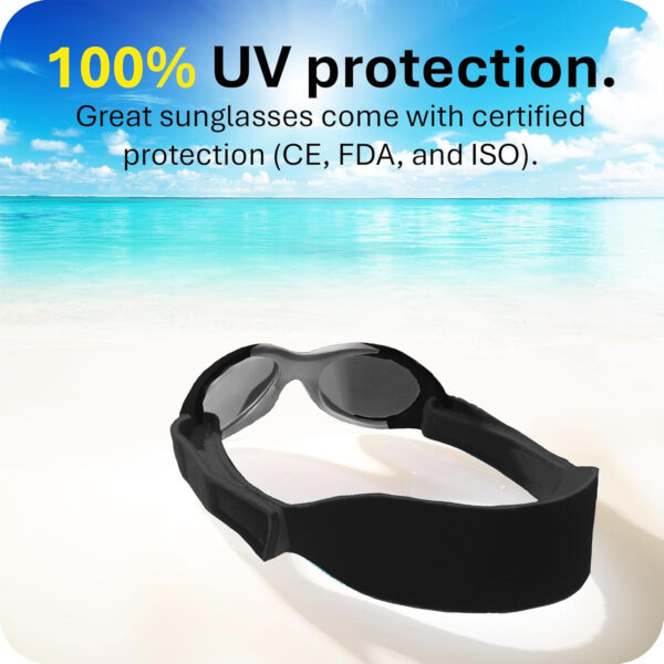 Mausito BABY sunglasses 0-24 months | Flexible BPA-Free infant sunglasses with adjustable strap | 100% UV Protection Sunnies