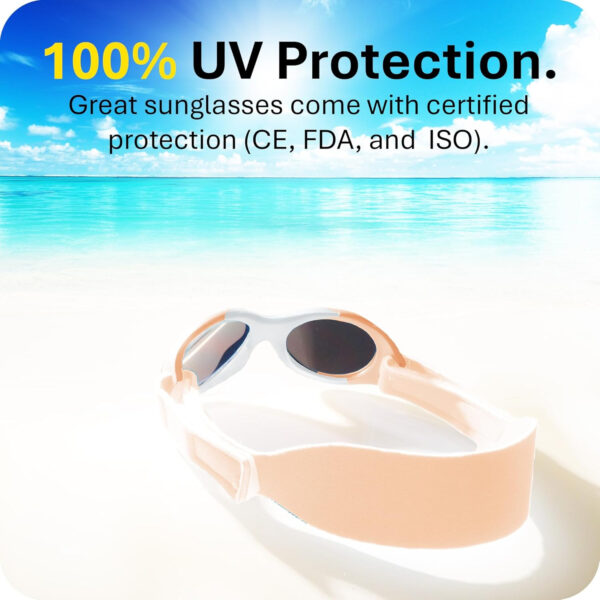 Mausito BABY sunglasses 0-24 months | Flexible BPA-Free infant sunglasses with adjustable strap | 100% UV Protection Sunnies