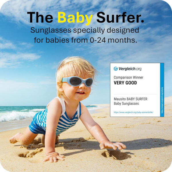 Mausito BABY sunglasses 0-24 months | Flexible BPA-Free infant sunglasses with adjustable strap | 100% UV Protection Sunnies