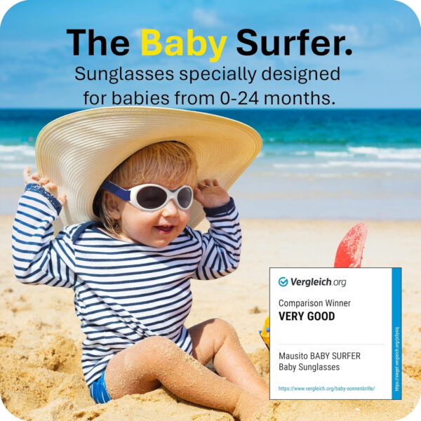 Mausito BABY sunglasses 0-24 months | Flexible BPA-Free infant sunglasses with adjustable strap | 100% UV Protection Sunnies