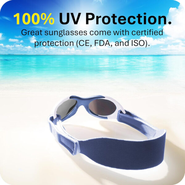 Mausito BABY sunglasses 0-24 months | Flexible BPA-Free infant sunglasses with adjustable strap | 100% UV Protection Sunnies