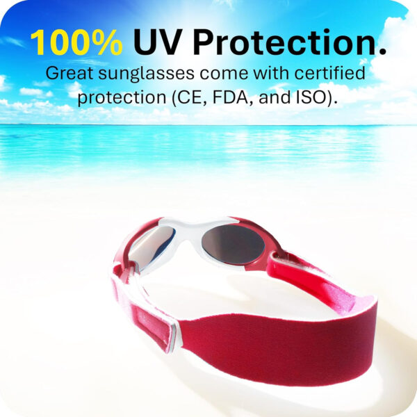 Mausito BABY sunglasses 0-24 months | Flexible BPA-Free infant sunglasses with adjustable strap | 100% UV Protection Sunnies