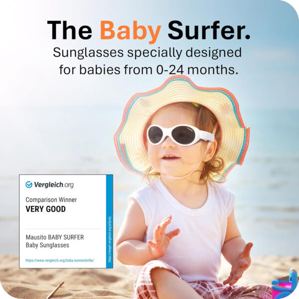 Mausito BABY sunglasses 0-24 months | Flexible BPA-Free infant sunglasses with adjustable strap | 100% UV Protection Sunnies