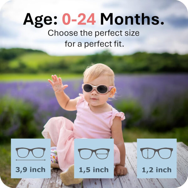 Mausito BABY sunglasses 0-24 months | Flexible BPA-Free infant sunglasses with adjustable strap | 100% UV Protection Sunnies