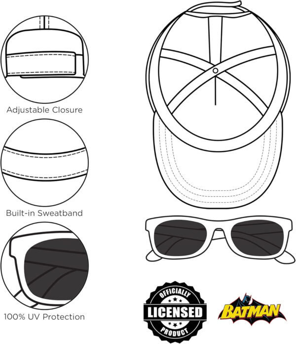 ABG Boys Toddler Hat for Ages 2-4 - Paw Patrol, Thomas, Baby Shark, Mickey Mouse or Batman Kids Baseball Cap and Sunglasses