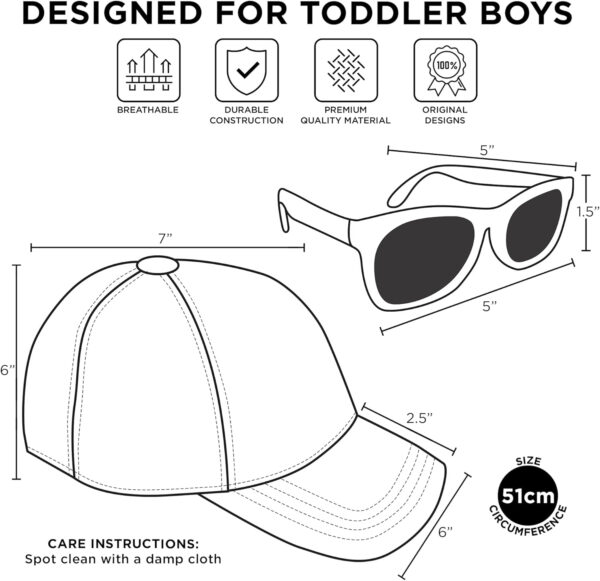 ABG Boys Toddler Hat for Ages 2-4 - Paw Patrol, Thomas, Baby Shark, Mickey Mouse or Batman Kids Baseball Cap and Sunglasses