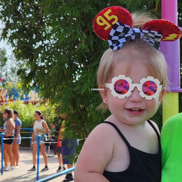 COASION 3 Pack Bendable Polarized Sunglasses with Strap for Newborn Baby Girls Boys 0-12 Months, Flower Design