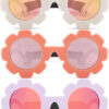 COASION 3 Pack Bendable Polarized Sunglasses with Strap for Newborn Baby Girls Boys 0-12 Months, Flower Design