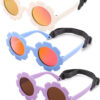 COASION 3 Pack Bendable Polarized Sunglasses with Strap for Newborn Baby Girls Boys 0-12 Months, Flower Design