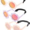 COASION 3 Pack Bendable Polarized Sunglasses with Strap for Newborn Baby Girls Boys 0-12 Months, Flower Design