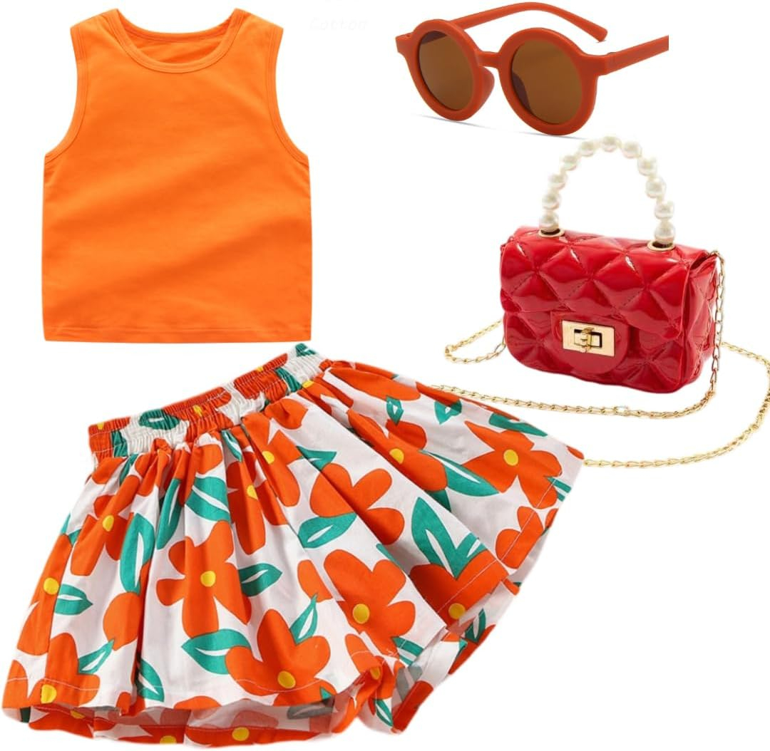 Deerhobbes Design your own Girls' Short Sets - Trendy and Comfortable Summer Outfits for Girls Fashionable Clothing Sets 4pc