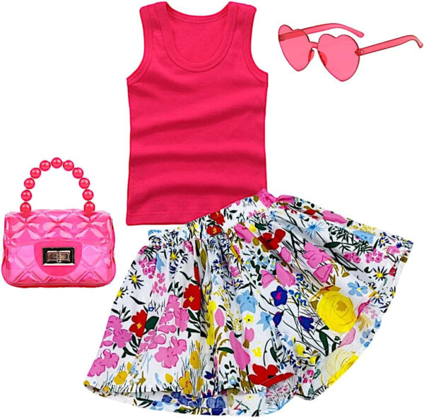 Deerhobbes Design your own Girls' Short Sets - Trendy and Comfortable Summer Outfits for Girls Fashionable Clothing Sets 4pc