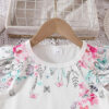 Toddler Kid Girl Clothes Casual Ruffle Sleeve Floral Printed Top Solid Pants with Belt 3PC Outfit Set