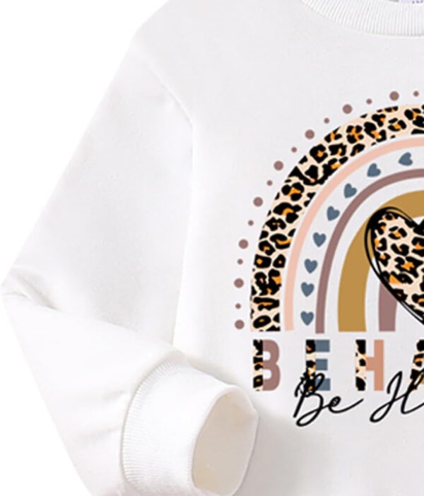 Toddler Girl Spring Fall Clothes - Fashion Letter Pattern Sweatshirt & Pleated Skirt - 2 Piece Cute Girls Suit