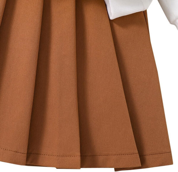 Toddler Girl Spring Fall Clothes - Fashion Letter Pattern Sweatshirt & Pleated Skirt - 2 Piece Cute Girls Suit