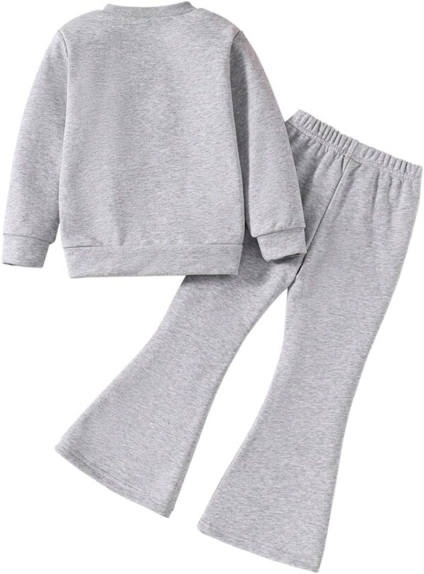 Toddler Girl Clothes - Letter Print Sweatshirt & Flare Pants - Toddler Girl Fall Outfits Size 3T 4T 5T 6T 7T