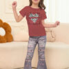 688c4558ca39bf515048afdc2930f793fd5fc83894ceb24035d90.jpg Kid Toddler Girl Summer Clothes Leopard & Heart Print Short Sleeve T-Shirt + Flared Leg Pants Outfits (Not Jeans)