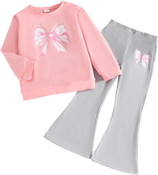 688c455c32bae534cea2d054cd48e88c2f1babaad8d4e1de04456.jpg Kid Toddler Girl Summer Clothes Leopard & Heart Print Short Sleeve T-Shirt + Flared Leg Pants Outfits (Not Jeans)