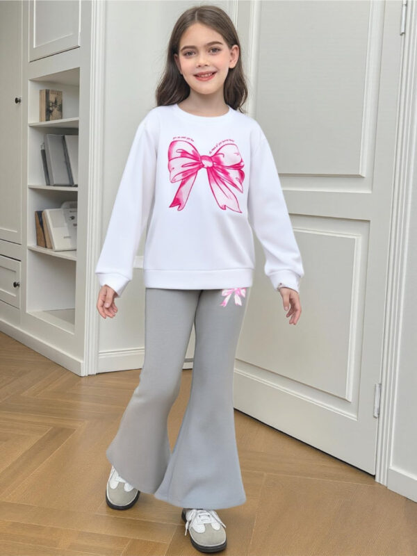 688c4562b60a60edfaf4557394caf5e1b65e39391056454514028.jpg Kid Toddler Girl Summer Clothes Leopard & Heart Print Short Sleeve T-Shirt + Flared Leg Pants Outfits (Not Jeans)