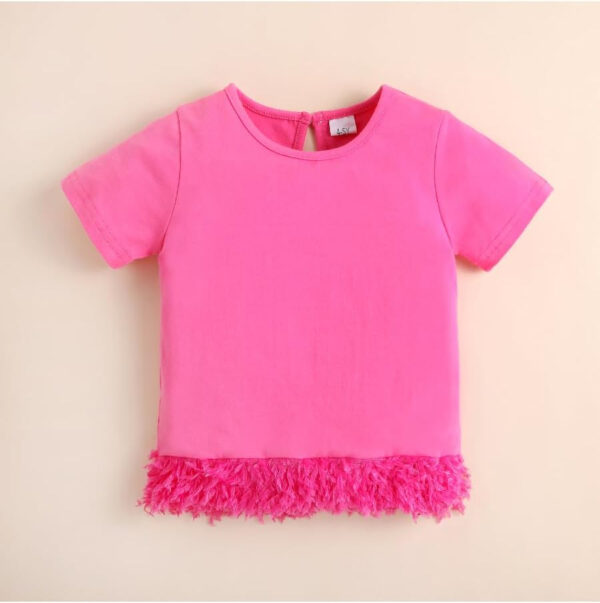 688c457a0a7a6a6f9cd30db142965cf1cf71932ba58f856619a44.jpg Kid Toddler Girl Summer Clothes Leopard & Heart Print Short Sleeve T-Shirt + Flared Leg Pants Outfits (Not Jeans)