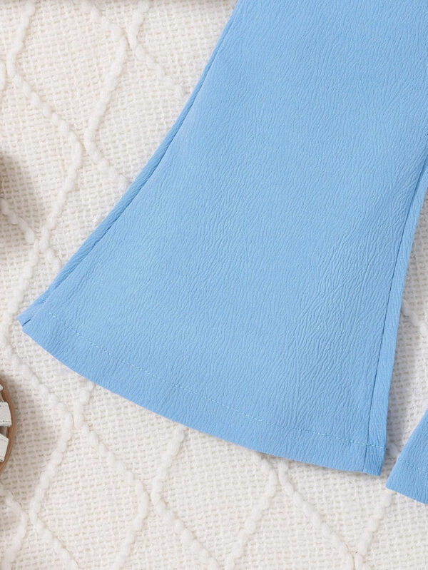 Toddler Girls Clothes Kids Short Sleeve Shirt Top Flare Pants 2 Piece Summer Spring Outfits For Girls Clothing Set