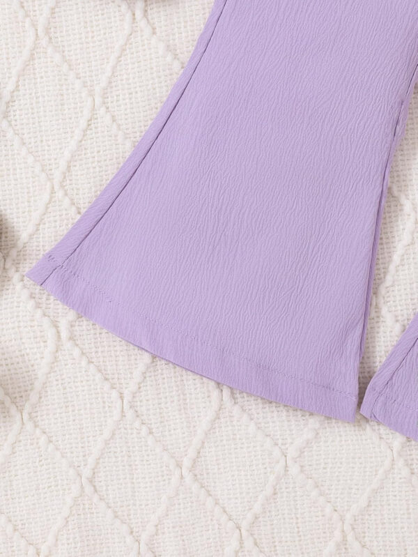 Toddler Girls Clothes Kids Short Sleeve Shirt Top Flare Pants 2 Piece Summer Spring Outfits For Girls Clothing Set