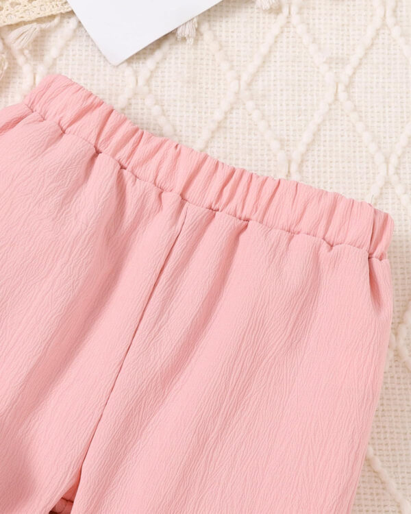 Toddler Girls Clothes Kids Short Sleeve Shirt Top Flare Pants 2 Piece Summer Spring Outfits For Girls Clothing Set