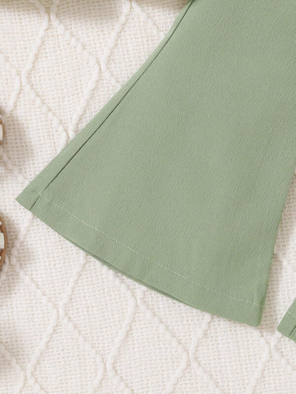 Toddler Girls Clothes Kids Short Sleeve Shirt Top Flare Pants 2 Piece Summer Spring Outfits For Girls Clothing Set