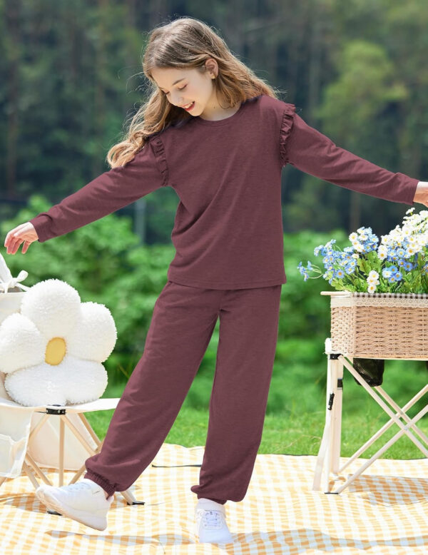 Yekaty Kids Girls Clothes Stylish Ruffled Tops and Pants with Pockets Clothing Sets 2 Piece Outfits