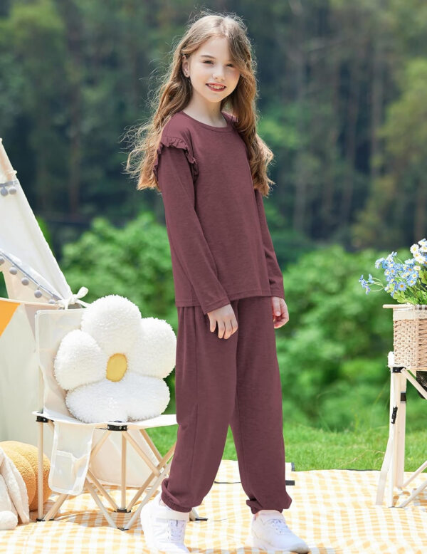 Yekaty Kids Girls Clothes Stylish Ruffled Tops and Pants with Pockets Clothing Sets 2 Piece Outfits