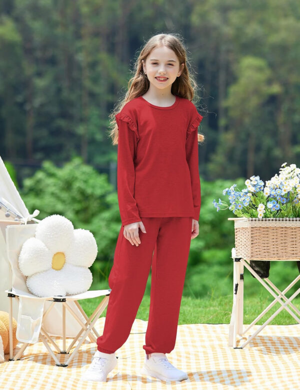 Yekaty Kids Girls Clothes Stylish Ruffled Tops and Pants with Pockets Clothing Sets 2 Piece Outfits