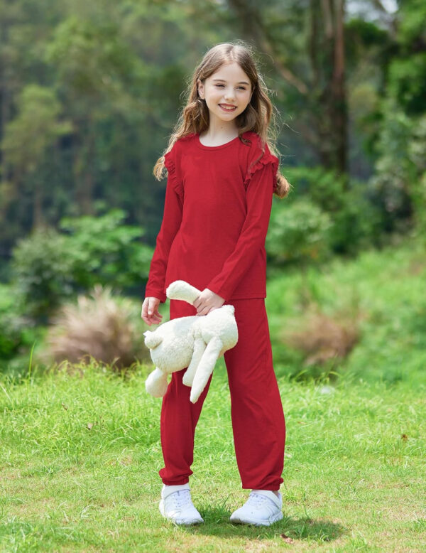 Yekaty Kids Girls Clothes Stylish Ruffled Tops and Pants with Pockets Clothing Sets 2 Piece Outfits