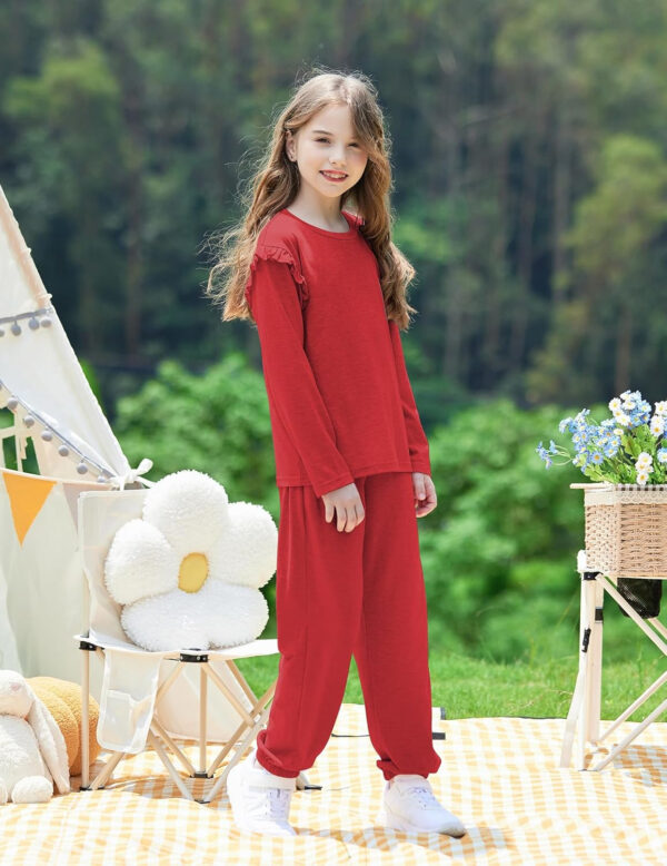 Yekaty Kids Girls Clothes Stylish Ruffled Tops and Pants with Pockets Clothing Sets 2 Piece Outfits