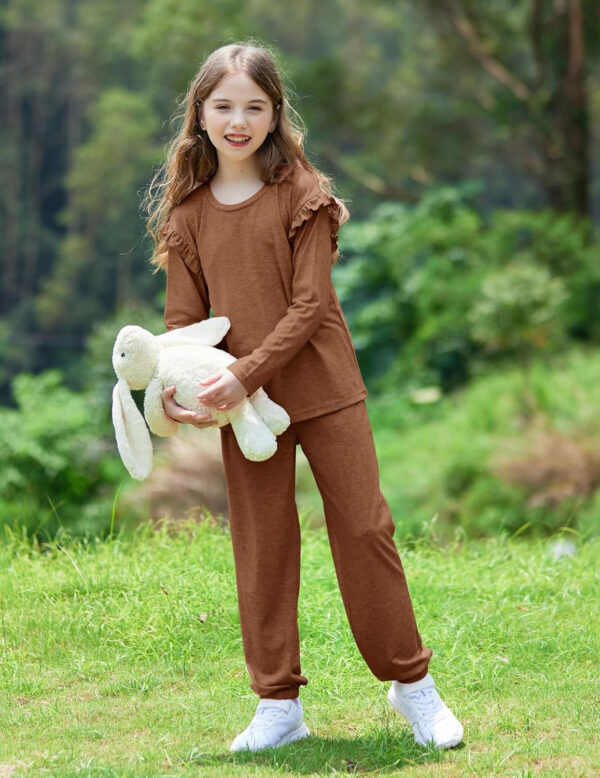 Yekaty Kids Girls Clothes Stylish Ruffled Tops and Pants with Pockets Clothing Sets 2 Piece Outfits