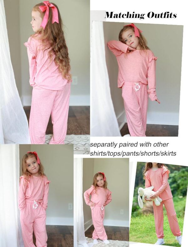 Yekaty Kids Girls Clothes Stylish Ruffled Tops and Pants with Pockets Clothing Sets 2 Piece Outfits