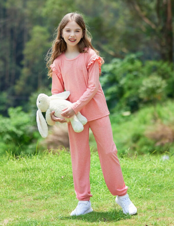 Yekaty Kids Girls Clothes Stylish Ruffled Tops and Pants with Pockets Clothing Sets 2 Piece Outfits