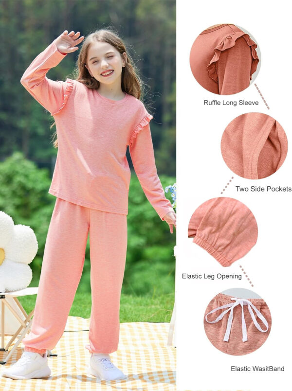 Yekaty Kids Girls Clothes Stylish Ruffled Tops and Pants with Pockets Clothing Sets 2 Piece Outfits