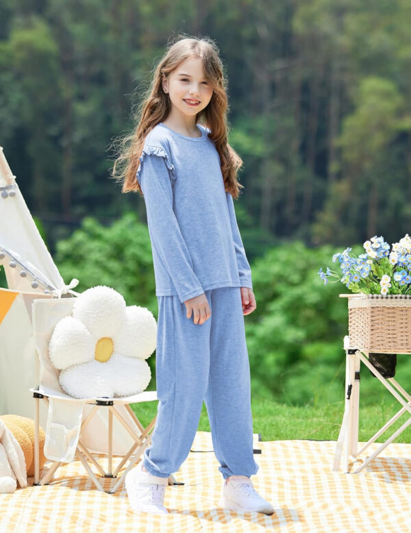 Yekaty Kids Girls Clothes Stylish Ruffled Tops and Pants with Pockets Clothing Sets 2 Piece Outfits