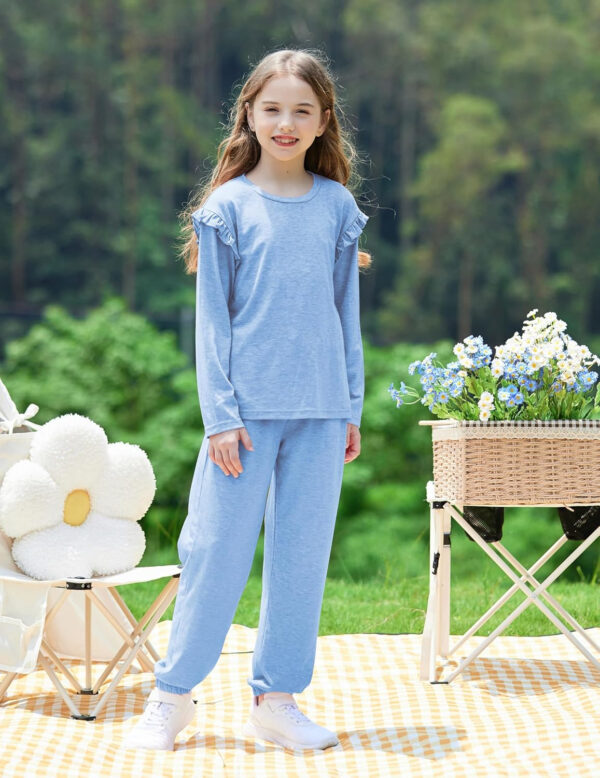 Yekaty Kids Girls Clothes Stylish Ruffled Tops and Pants with Pockets Clothing Sets 2 Piece Outfits