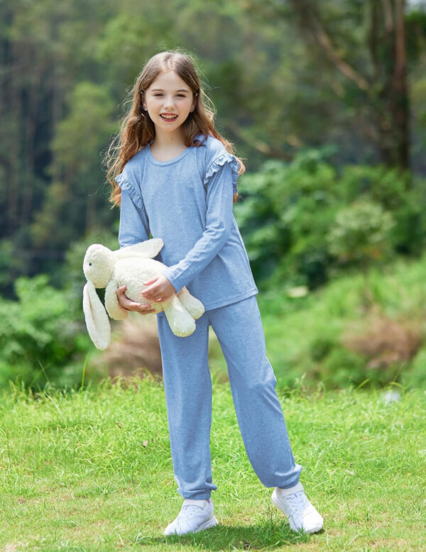 Yekaty Kids Girls Clothes Stylish Ruffled Tops and Pants with Pockets Clothing Sets 2 Piece Outfits