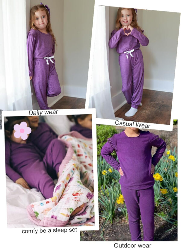 Yekaty Kids Girls Clothes Stylish Ruffled Tops and Pants with Pockets Clothing Sets 2 Piece Outfits