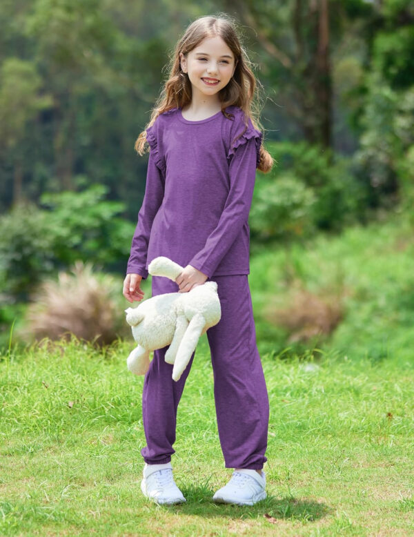 Yekaty Kids Girls Clothes Stylish Ruffled Tops and Pants with Pockets Clothing Sets 2 Piece Outfits