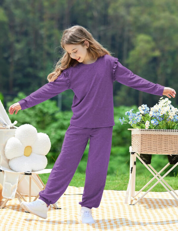 Yekaty Kids Girls Clothes Stylish Ruffled Tops and Pants with Pockets Clothing Sets 2 Piece Outfits