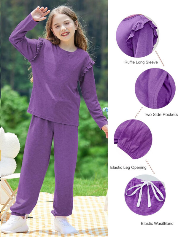 Yekaty Kids Girls Clothes Stylish Ruffled Tops and Pants with Pockets Clothing Sets 2 Piece Outfits