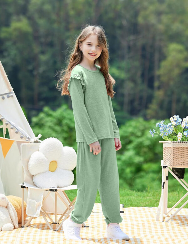 Yekaty Kids Girls Clothes Stylish Ruffled Tops and Pants with Pockets Clothing Sets 2 Piece Outfits