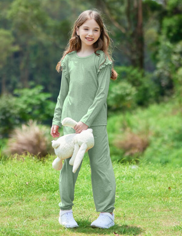 Yekaty Kids Girls Clothes Stylish Ruffled Tops and Pants with Pockets Clothing Sets 2 Piece Outfits