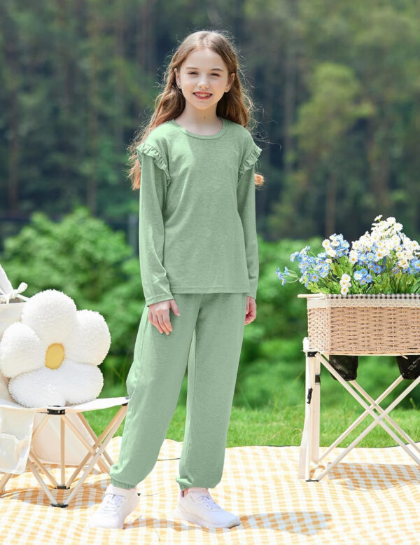 Yekaty Kids Girls Clothes Stylish Ruffled Tops and Pants with Pockets Clothing Sets 2 Piece Outfits