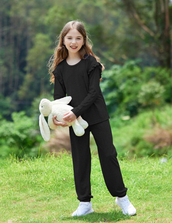 Yekaty Kids Girls Clothes Stylish Ruffled Tops and Pants with Pockets Clothing Sets 2 Piece Outfits